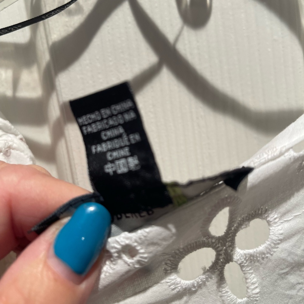 Forever 21 White Eyelet Dress Tea Length 1X - Picture 5 of 11